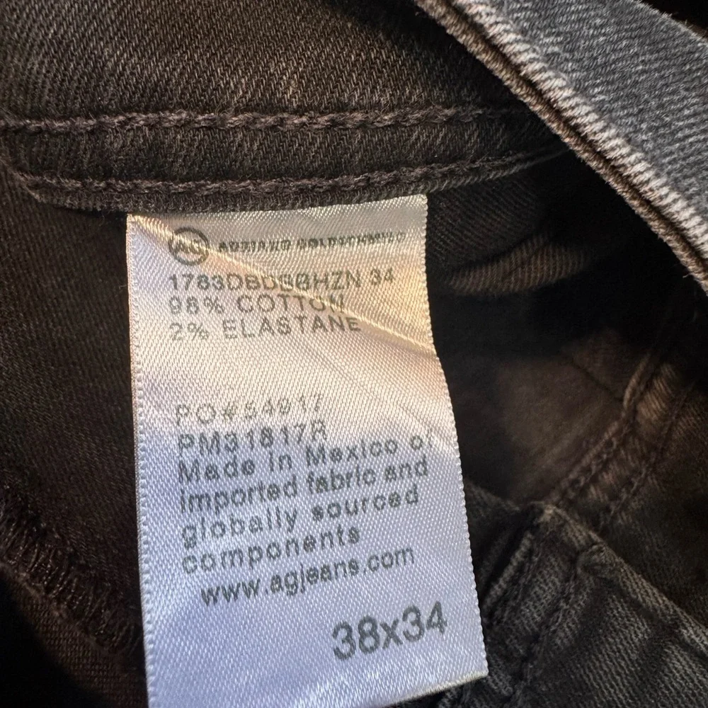 AG Adriano Goldschmied Charcoal Black Modern Slim Men’s Jeans, 38x34 - Picture 7 of 11